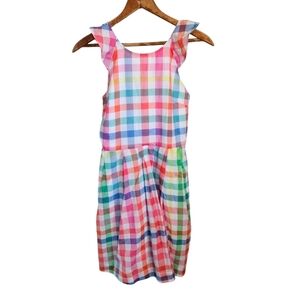 Girl's Crewcuts Colorful Plaid Preppy Dress, Size 12